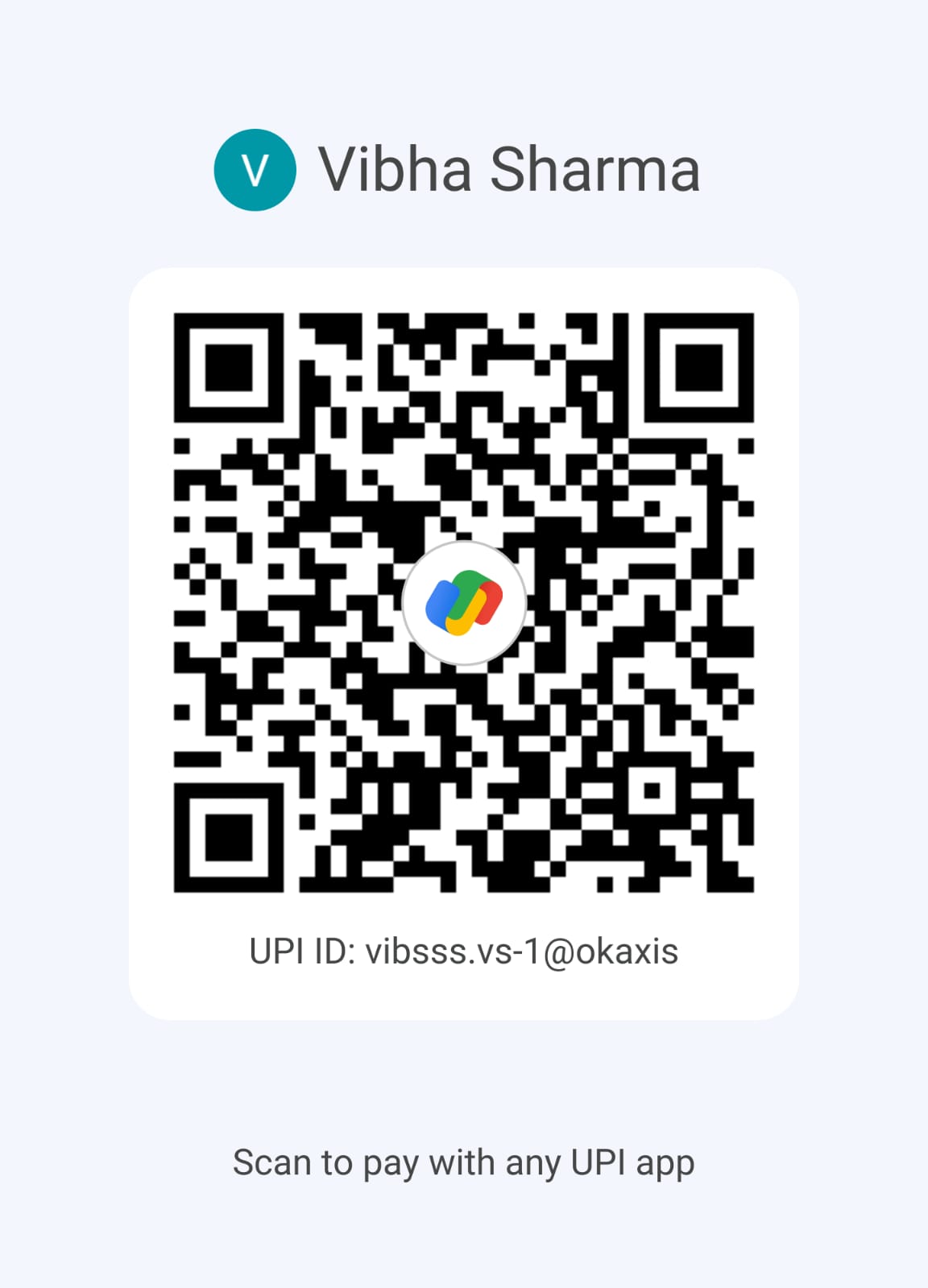 Scan to Pay – Vibha Sharma UPI QR